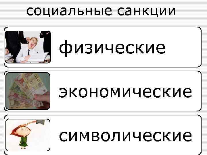 социальные санкции физические экономические символические 