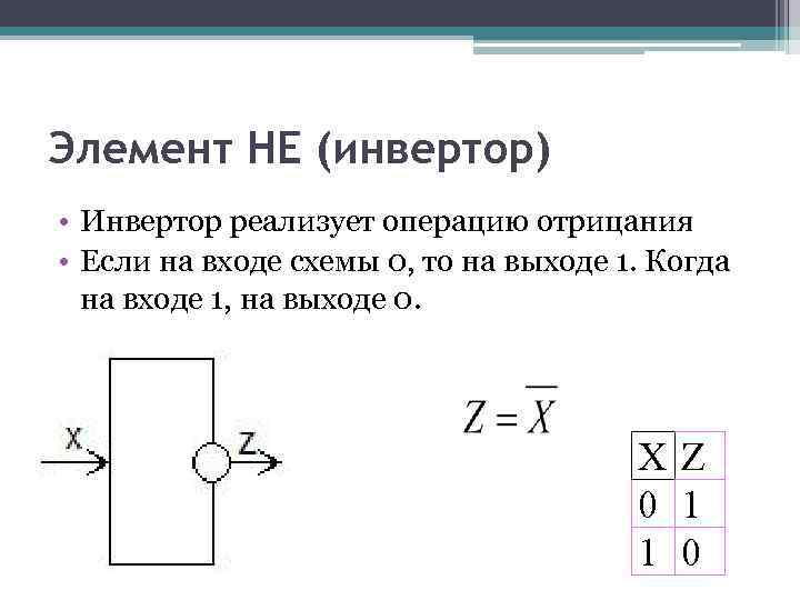 Логические элементы 8 класс