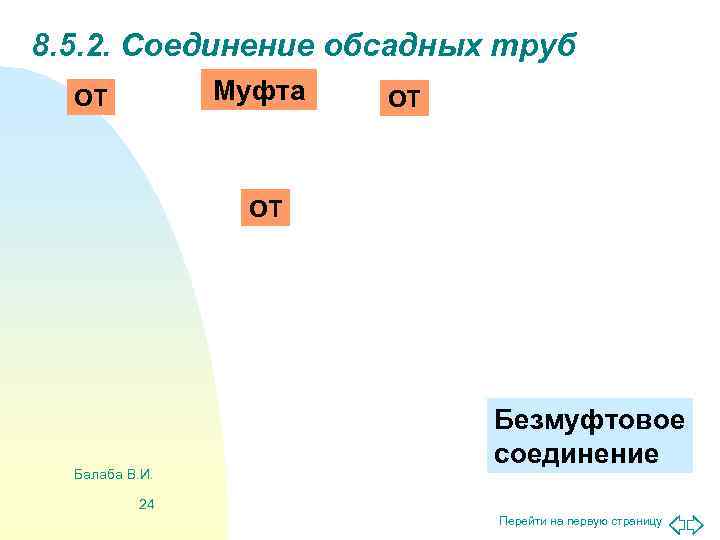 8. 5. 2. Соединение обсадных труб  ОТ  Муфта  ОТ  