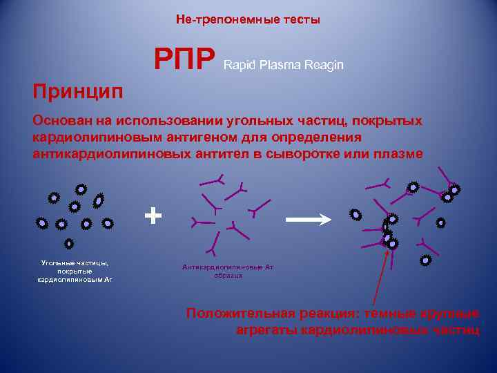      Не-трепонемные тесты    РПР Rapid Plasma Reagin