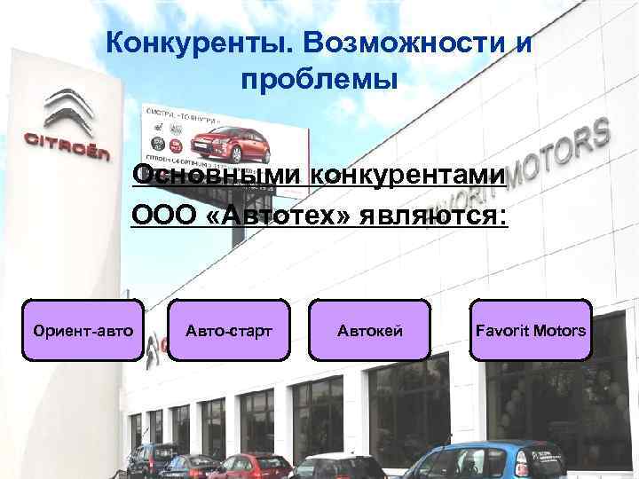   Конкуренты. Возможности и   проблемы   Основными конкурентами  ООО