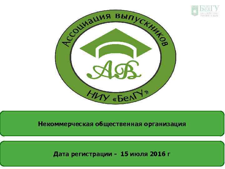 Некоммерческая общественная организация Дата регистрации - 15 июля 2016 г 