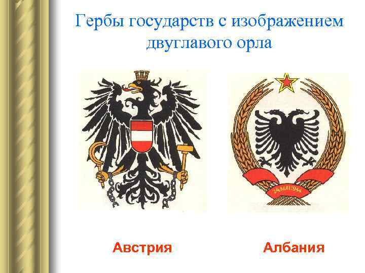 Гербы государств с изображением двуглавого орла Австрия Албания 