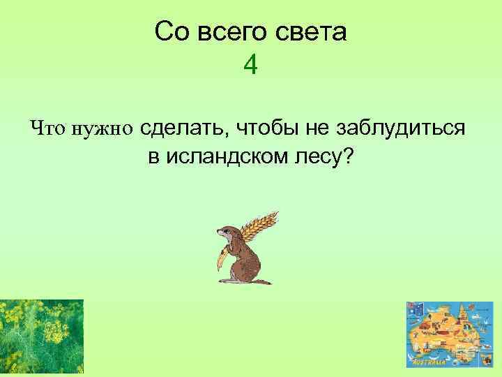 Со всего света 4 Что нужно сделать, чтобы не заблудиться в исландском лесу? 