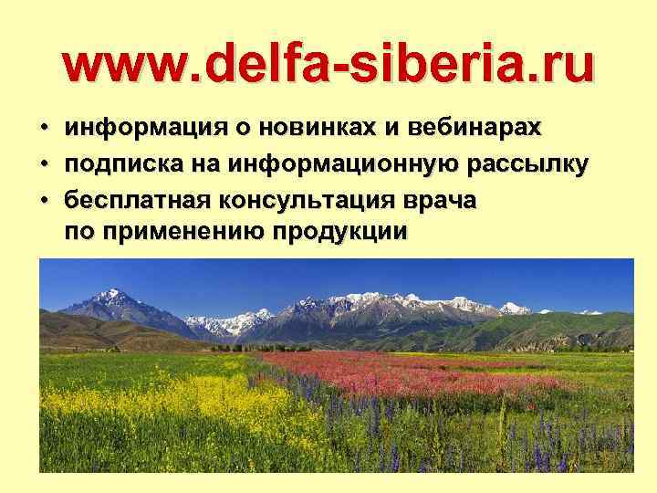 www. delfa-siberia. ru • • • информация о новинках и вебинарах подписка на информационную