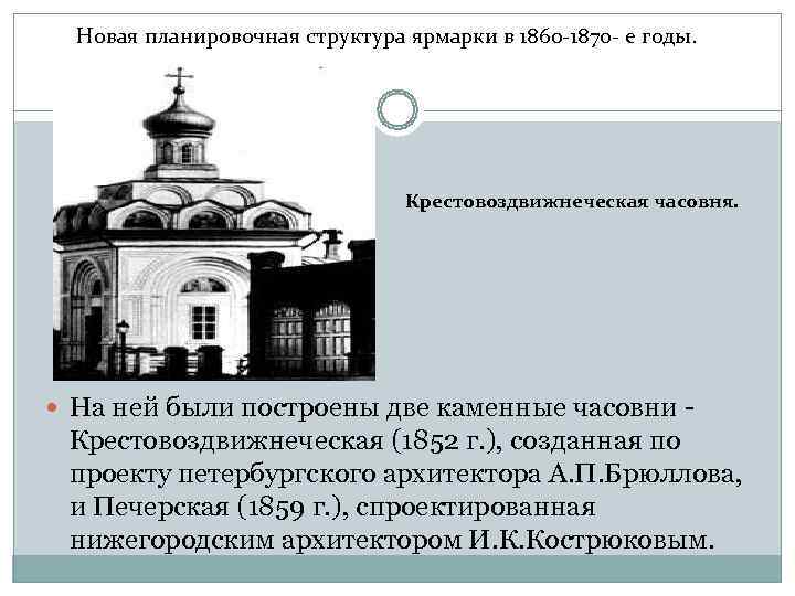  Новая планировочная структура ярмарки в 1860 -1870 - е годы.   