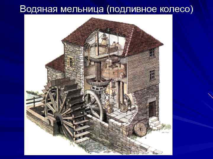 Водяная мельница (подливное колесо) 