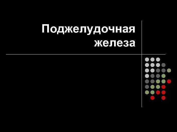 Поджелудочная  железа 