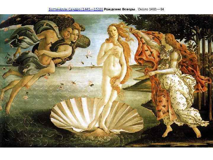 Боттичелли Сандро (1445— 1510) Рождение Венеры. Около 1483— 84 