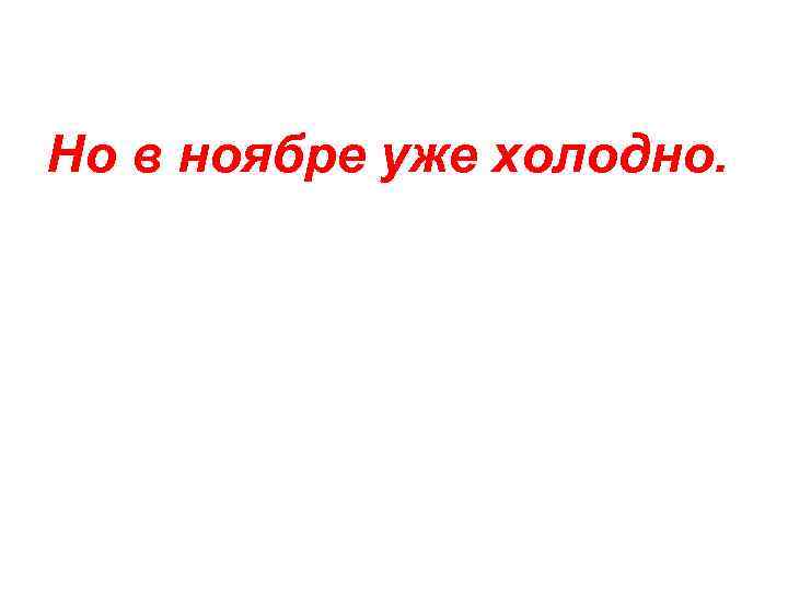 Но в ноябре уже холодно. 