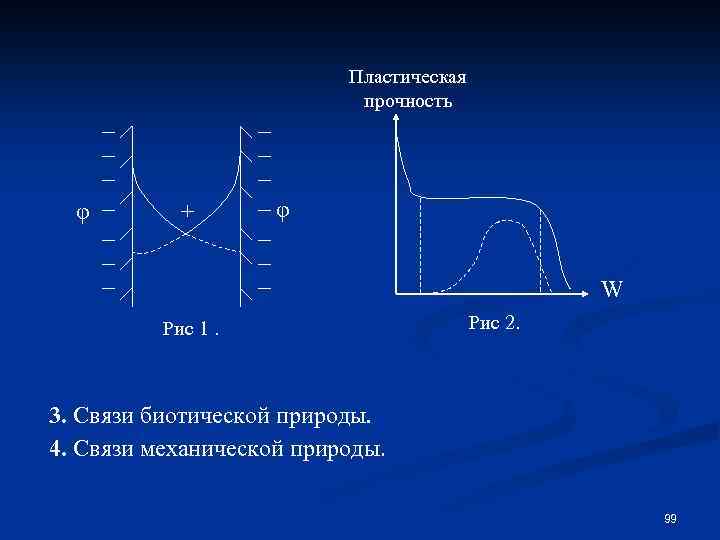 Пластическая прочность φ + φ W Рис 1. Рис 2. 3. Связи биотической природы.