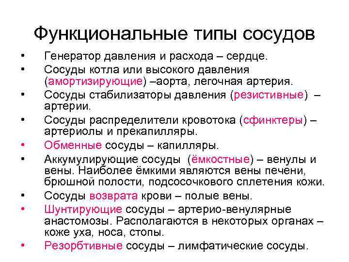 Типы сосудов