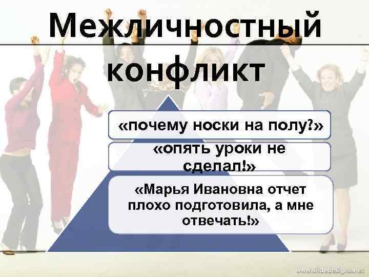 Межличностный  конфликт «почему носки на полу? »   «опять уроки не 
