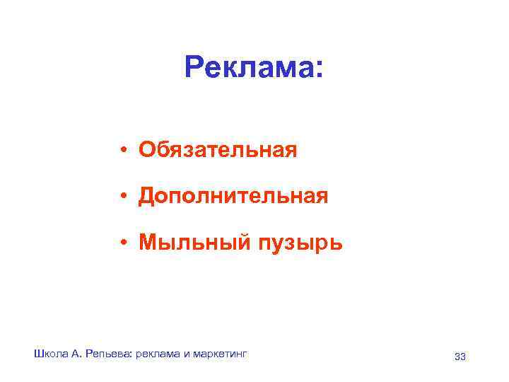      Реклама:   • Обязательная   • Дополнительная