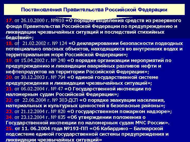 Постановления Правительства Российской Федерации 17. от 26. 10. 2000 г. № 810 «О порядке