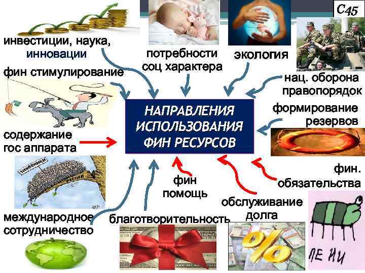 С 45 инвестиции, наука, инновации фин стимулирование содержание гос аппарата потребности экология соц характера