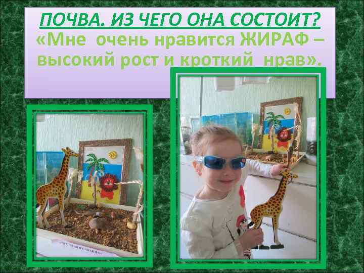ПОЧВА. ИЗ ЧЕГО ОНА СОСТОИТ? «Мне очень нравится ЖИРАФ – высокий рост и кроткий