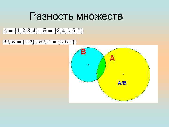 Разность множеств 