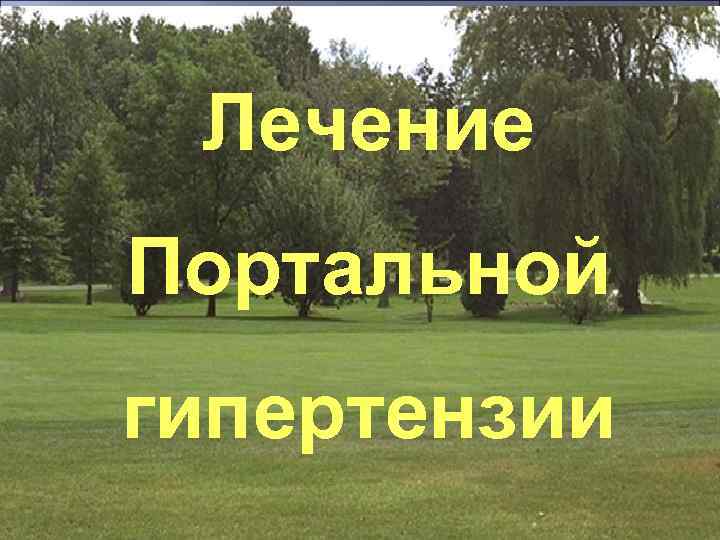 Лечение Портальной гипертензии 