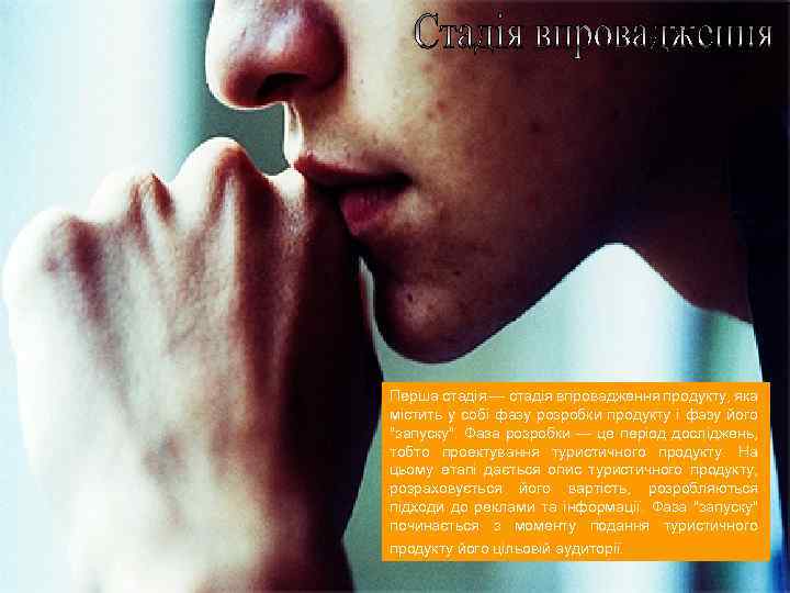 Перша стадія — стадія впровадження продукту, яка містить у собі фазу розробки продукту і