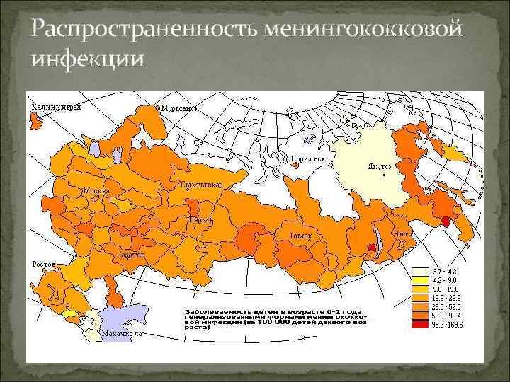 Распространенность менингококковой инфекции 