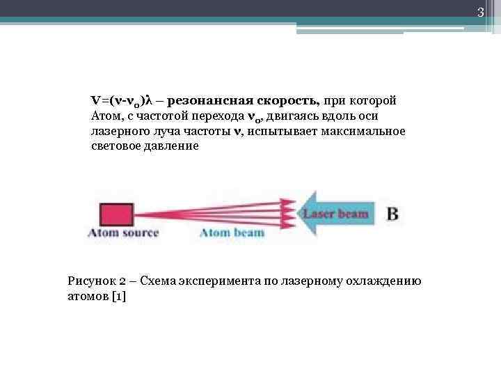 3 V=(ν-ν 0)λ – резонансная скорость, при которой Атом, с частотой перехода ν 0,