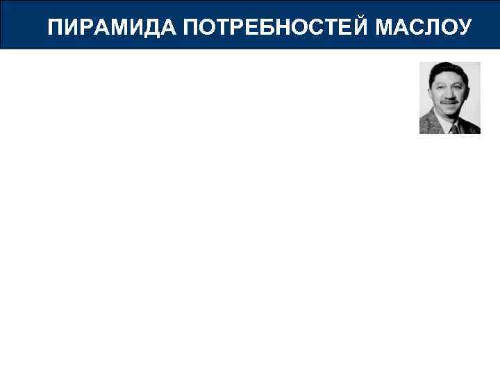 ПИРАМИДА ПОТРЕБНОСТЕЙ МАСЛОУ 