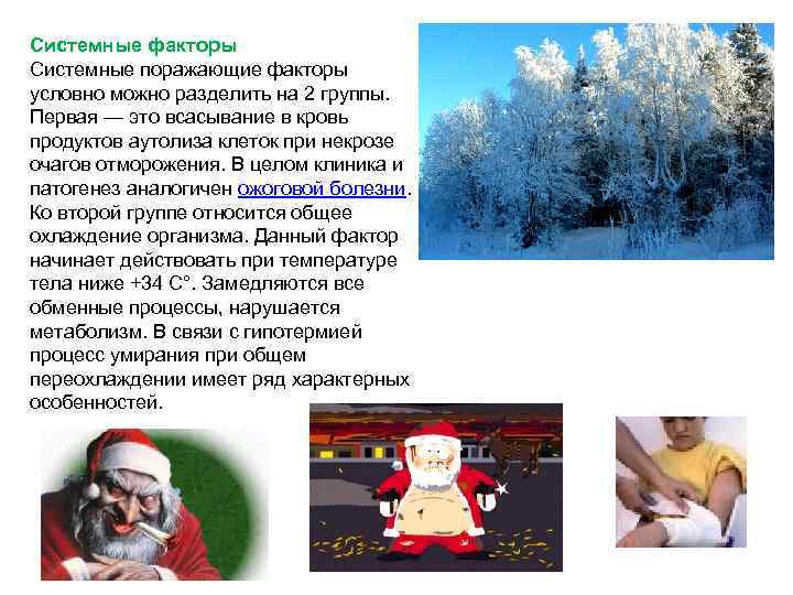 Системные факторы Системные поражающие факторы условно можно разделить на 2 группы.  Первая —