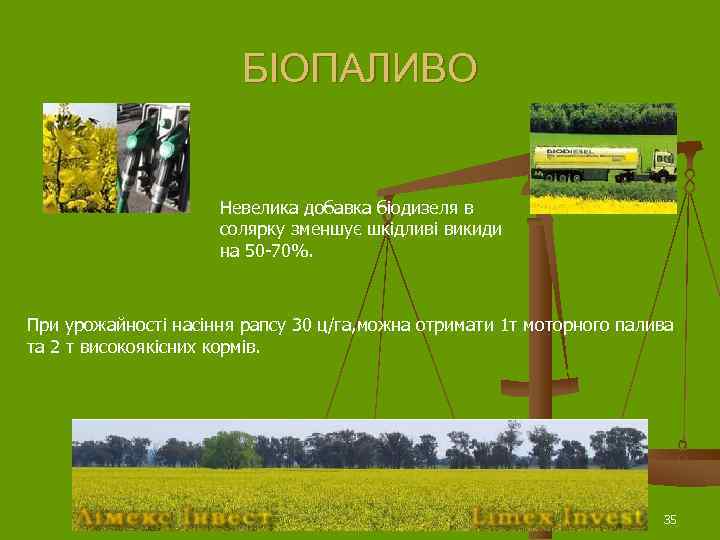     БІОПАЛИВО    Невелика добавка біодизеля в  