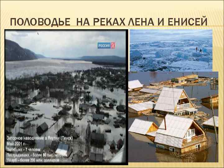 ПОЛОВОДЬЕ НА РЕКАХ ЛЕНА И ЕНИСЕЙ 