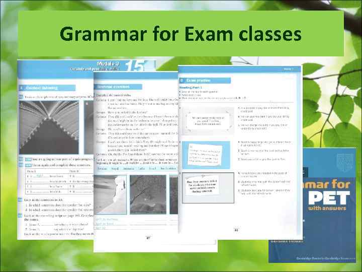 Grammar for Exam classes 