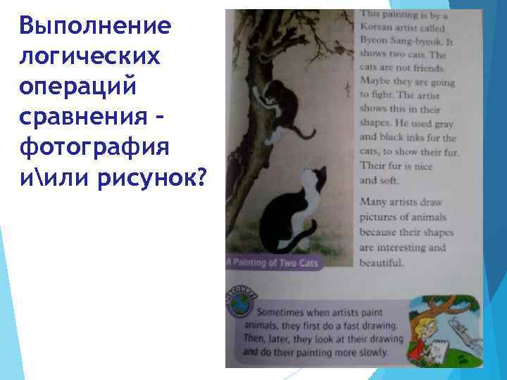 Выполнение логических операций сравнения – фотография иили рисунок? 