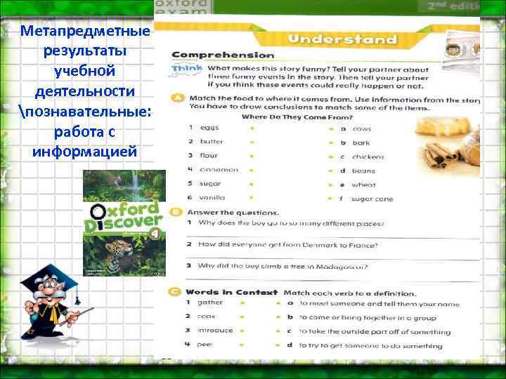 Метапредметные результаты учебной  деятельности познавательные:  работа с  информацией 