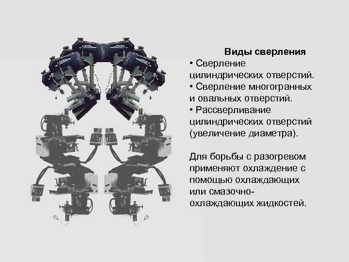   Виды сверления • Сверление цилиндрических отверстий.  • Сверление многогранных и овальных