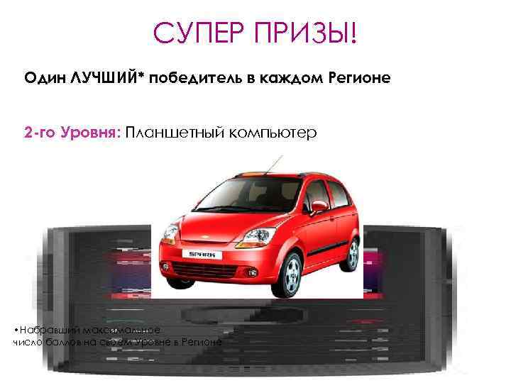      СУПЕР ПРИЗЫ! Один ЛУЧШИЙ* победитель в каждом Регионе 