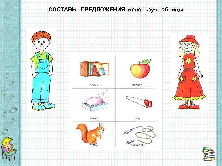 СОСТАВЬ ПРЕДЛОЖЕНИЯ, используя таблицы 
