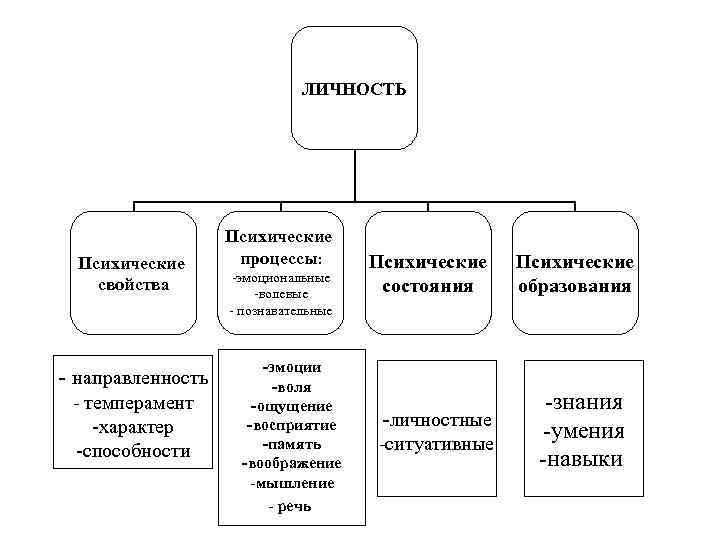 Схема психологической характеристики личности