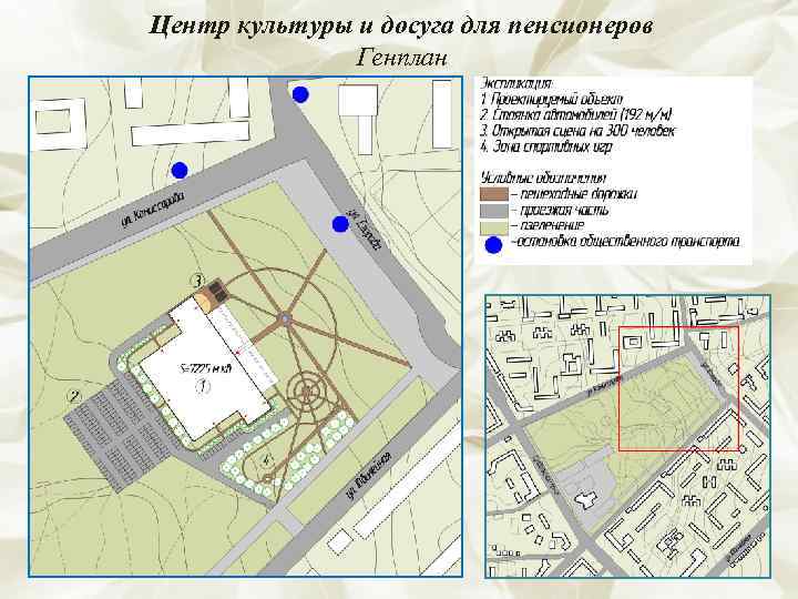 Центр культуры и досуга для пенсионеров    Генплан 
