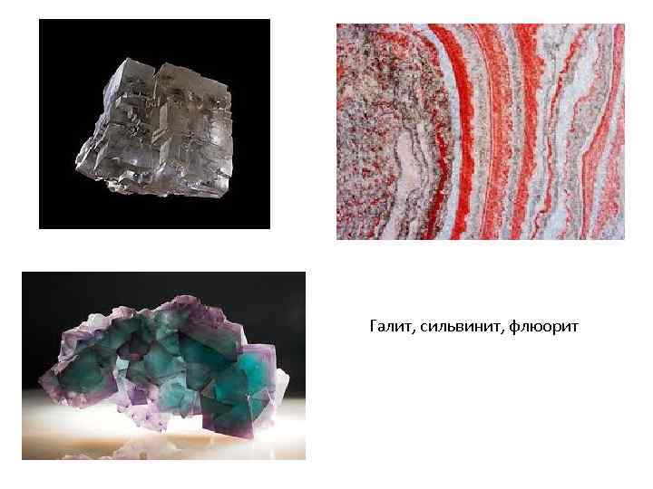 Галит, сильвинит, флюорит 