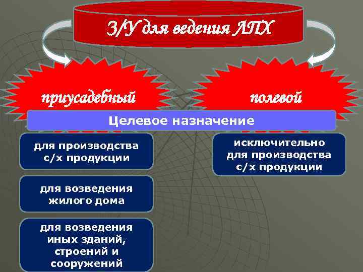    З/У для ведения ЛПХ  приусадебный    полевой 