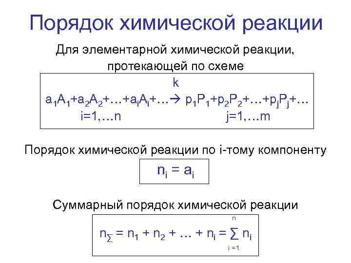 Порядок химической реакции