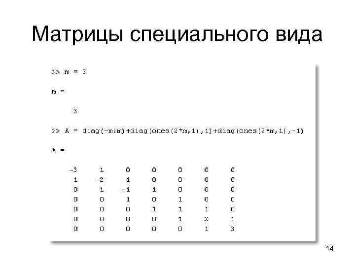 Матрицы специального вида       14 