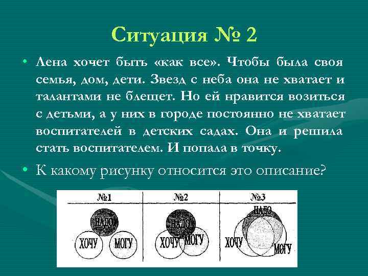 Ситуация № 2 • Лена хочет быть «как все» . Чтобы Ситуация № 2 • Лена хочет быть «как все» . Чтобы