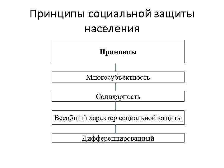 Принципы социальной защиты   населения    Принципы   Многосубъектность 
