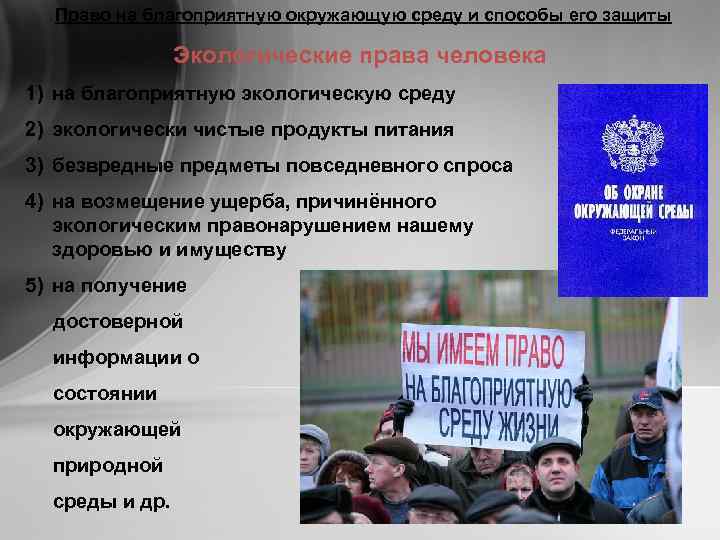  Право на благоприятную окружающую среду и способы его защиты   Экологические права