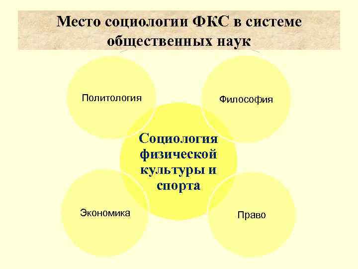 Место социологии ФКС в системе  общественных наук Политология   Философия  