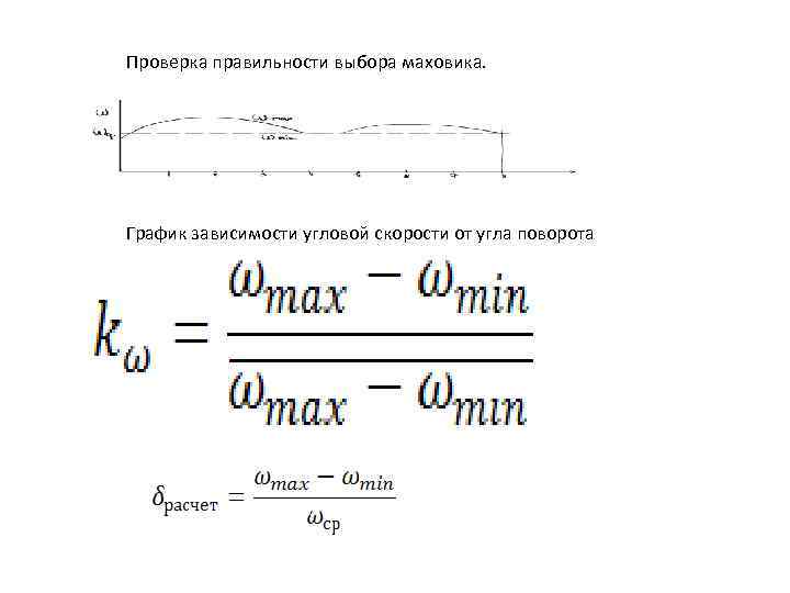 Проверка правильности выбора маховика. График зависимости угловой скорости от угла поворота 