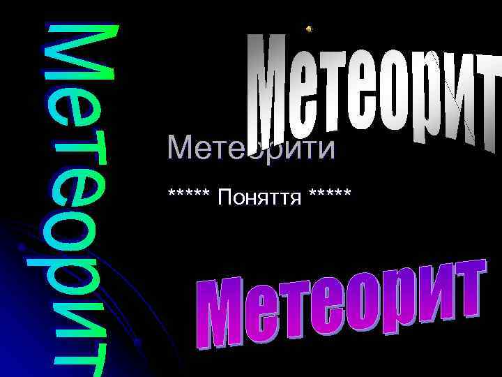 Метеорити ***** Поняття ***** 