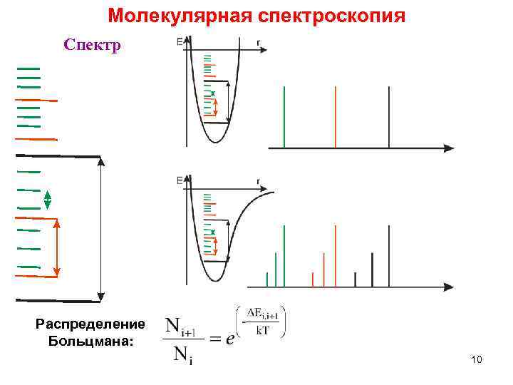 Молекулярная спектроскопия Спектр Распределение Больцмана: 10 