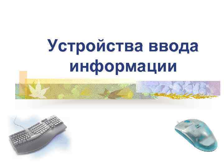 Устройства ввода  информации 